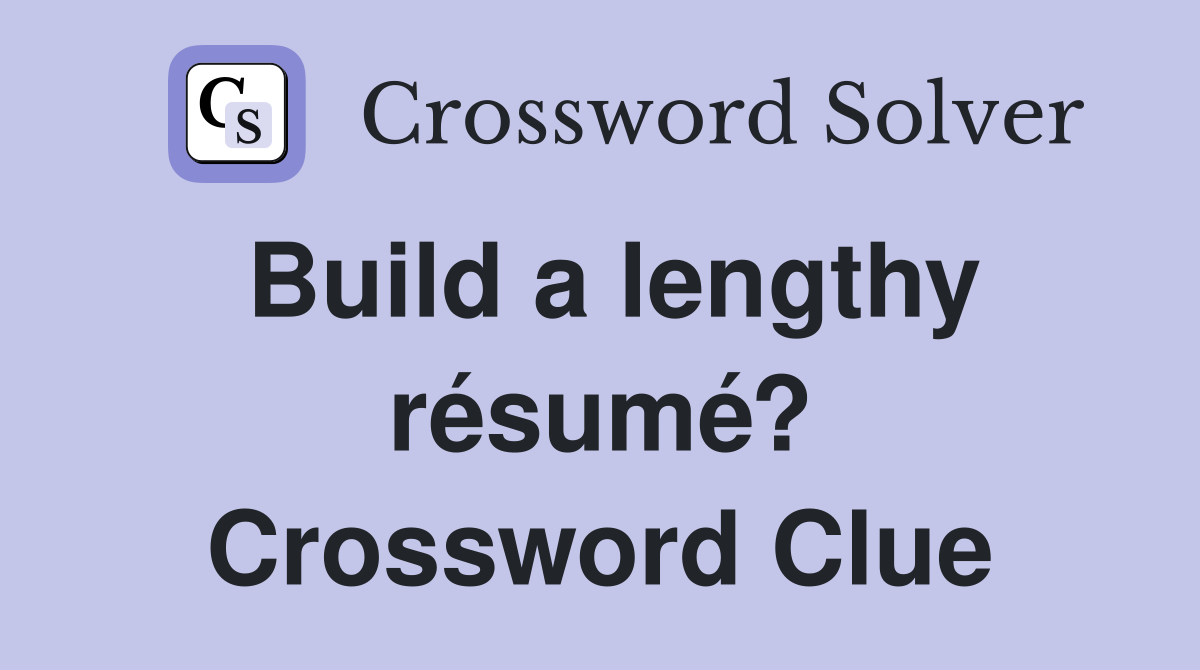 resume crossword clue 5 letters